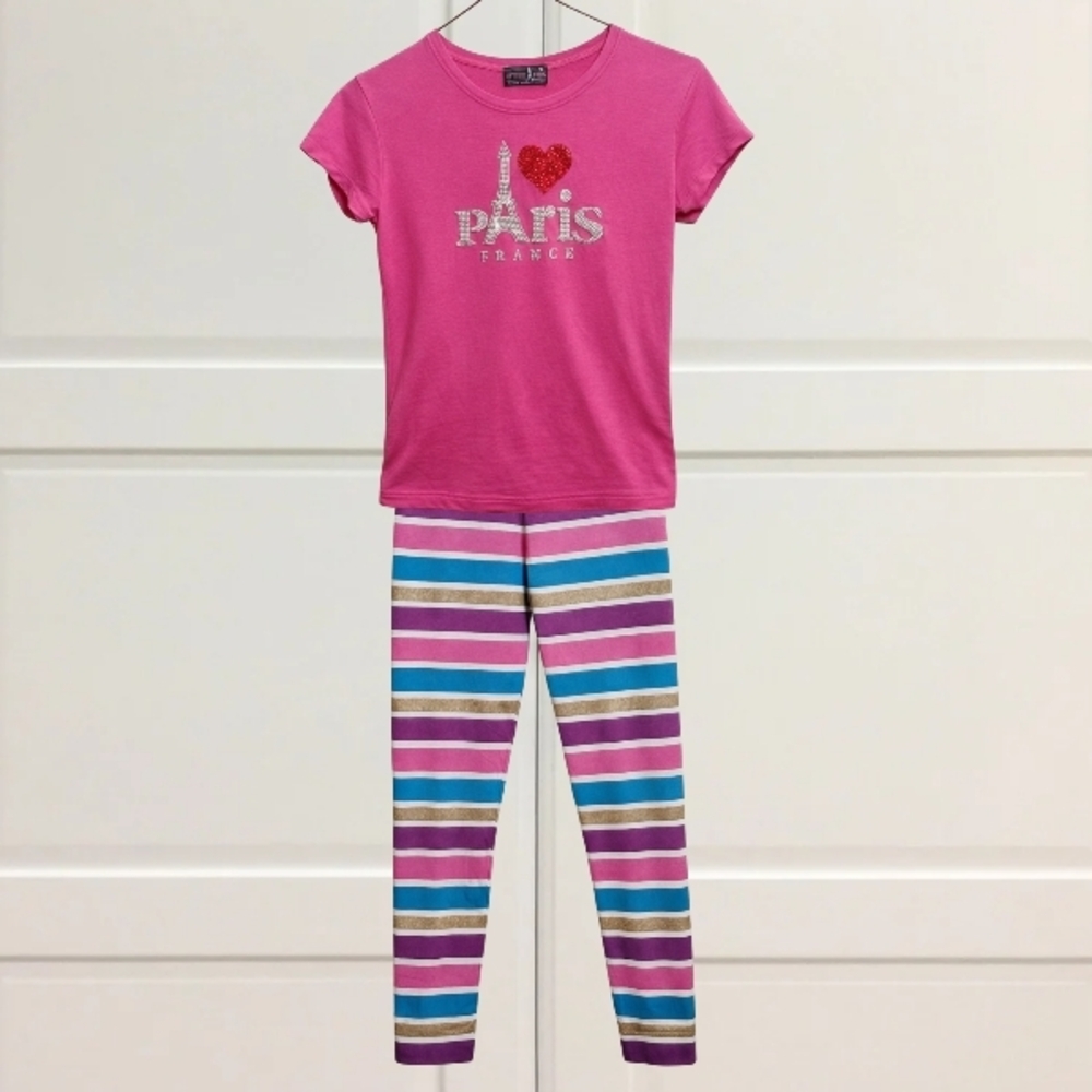 Isaac Mizrahi & Attitude Paris 2-Piece Outfit Girls Size 12 Striped Pants